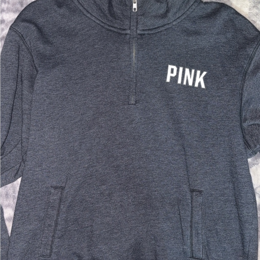 PINK Quarter-Zip Pullover Hoodie